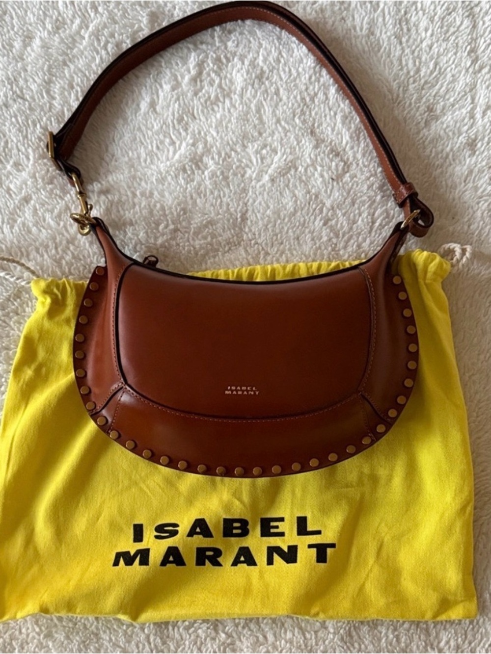 Isabel Marant Brown Oskan Leather Moon Bag